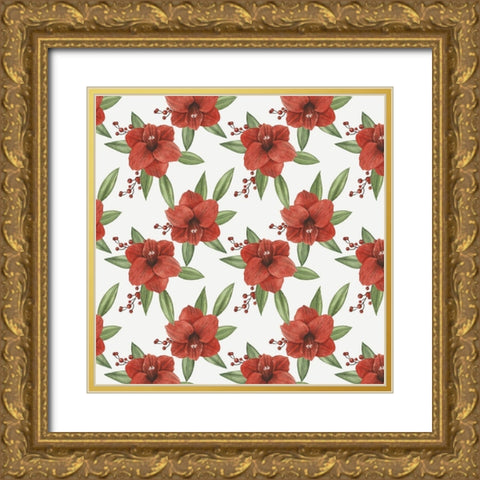 Yuletide Darlings Collection H Gold Ornate Wood Framed Art Print with Double Matting by Popp, Grace