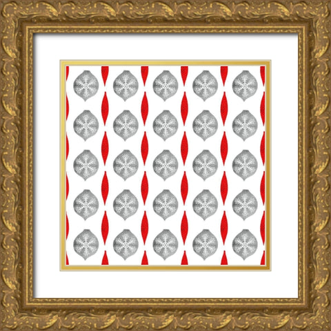 Snow Day Collection F Gold Ornate Wood Framed Art Print with Double Matting by Borges, Victoria