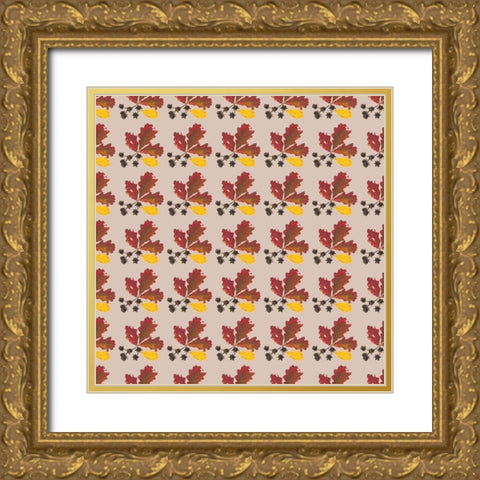 Autumn Leaves Collection H Gold Ornate Wood Framed Art Print with Double Matting by Miller, Dianne