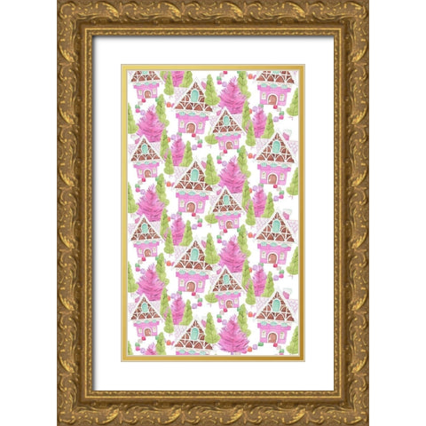 Candy Christmas Collection E Gold Ornate Wood Framed Art Print with Double Matting by Parker, Jennifer Paxton
