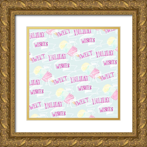 Candy Christmas Collection G Gold Ornate Wood Framed Art Print with Double Matting by Parker, Jennifer Paxton