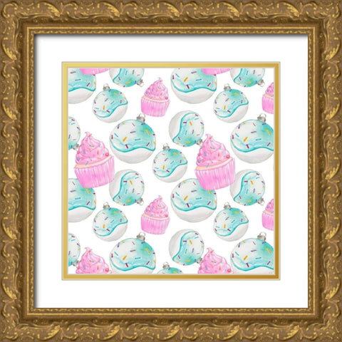 Candy Christmas Collection H Gold Ornate Wood Framed Art Print with Double Matting by Parker, Jennifer Paxton