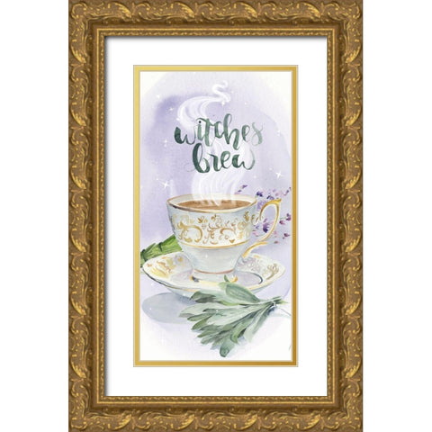 Green Witch Collection B Gold Ornate Wood Framed Art Print with Double Matting by Parker, Jennifer Paxton