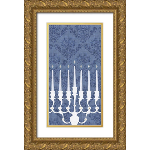 Sophisticated Hanukkah Collection B Gold Ornate Wood Framed Art Print with Double Matting by Borges, Victoria