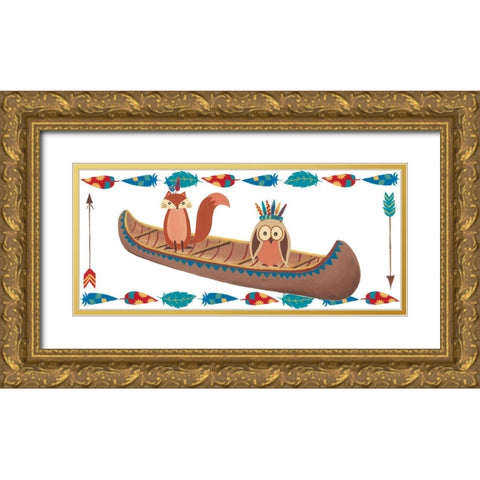 Woodland Warriors Collection D Gold Ornate Wood Framed Art Print with Double Matting by Moore, Regina