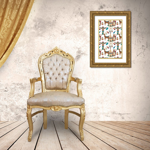 Woodland Warriors Collection E Gold Ornate Wood Framed Art Print with Double Matting by Moore, Regina