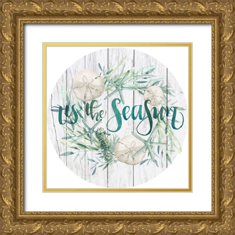 Tis the Seasun Collection C Gold Ornate Wood Framed Art Print with Double Matting by Parker, Jennifer Paxton