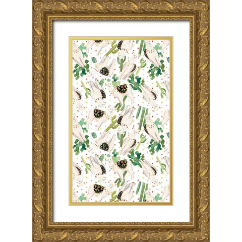 Sweet Alpaca Collection E Gold Ornate Wood Framed Art Print with Double Matting by Borges, Victoria