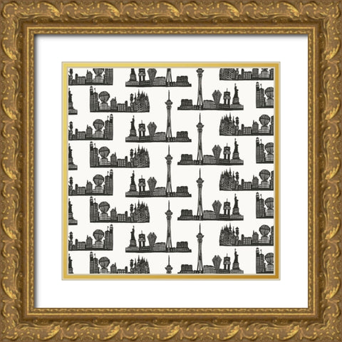 Viva Vegas Collection G Gold Ornate Wood Framed Art Print with Double Matting by Wang, Melissa