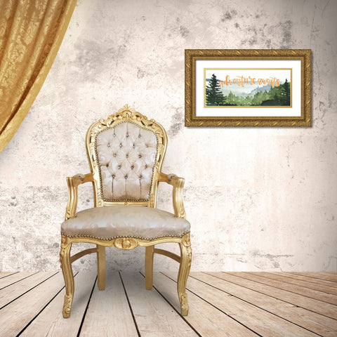 Summer Vacation Collection D Gold Ornate Wood Framed Art Print with Double Matting by Parker, Jennifer Paxton