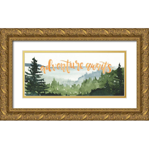 Summer Vacation Collection D Gold Ornate Wood Framed Art Print with Double Matting by Parker, Jennifer Paxton