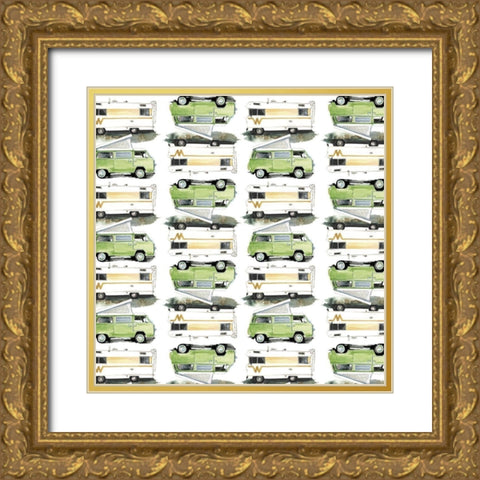 Summer Vacation Collection H Gold Ornate Wood Framed Art Print with Double Matting by Parker, Jennifer Paxton