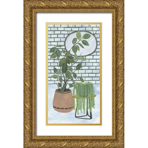 Mes Plantes Collection B Gold Ornate Wood Framed Art Print with Double Matting by Wang, Melissa