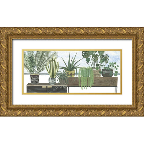 Mes Plantes Collection D Gold Ornate Wood Framed Art Print with Double Matting by Wang, Melissa