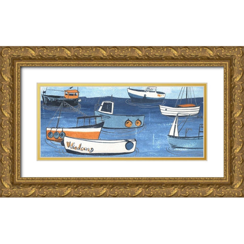 Sailors Rest Collection D Gold Ornate Wood Framed Art Print with Double Matting by Wang, Melissa