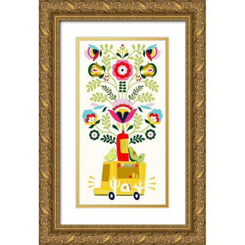 Cinco de Mayo Collection B Gold Ornate Wood Framed Art Print with Double Matting by Borges, Victoria