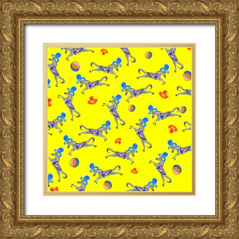 Circus Fun Collection I Gold Ornate Wood Framed Art Print with Double Matting by Blanckslate