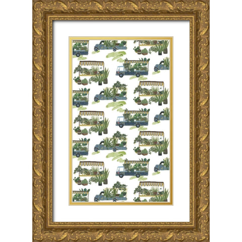 Hit the Road Collection E Gold Ornate Wood Framed Art Print with Double Matting by Wang, Melissa