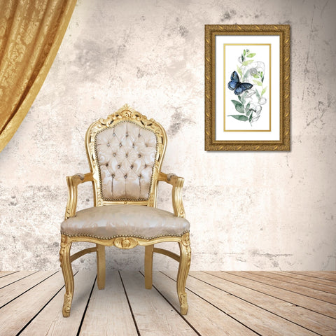 Watercolor Butterfly Collection B Gold Ornate Wood Framed Art Print with Double Matting by Parker, Jennifer Paxton