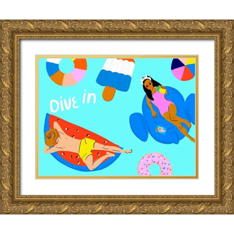 Soak up the Sun Collection A Gold Ornate Wood Framed Art Print with Double Matting by Blanckslate