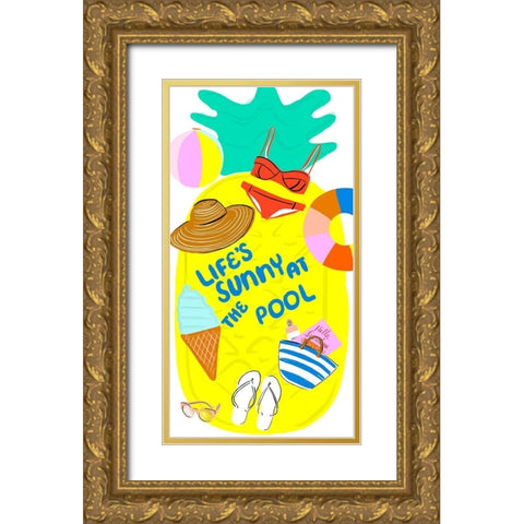 Soak up the Sun Collection B Gold Ornate Wood Framed Art Print with Double Matting by Blanckslate