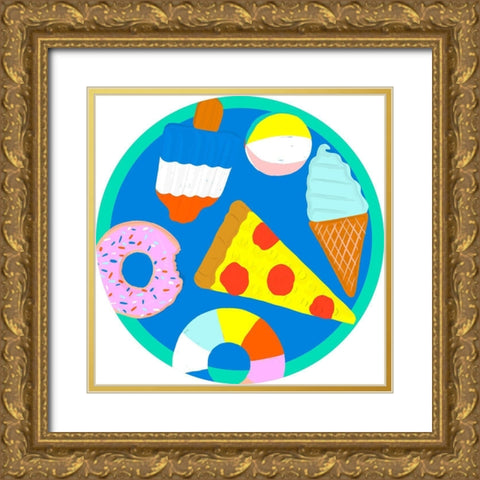 Soak up the Sun Collection C Gold Ornate Wood Framed Art Print with Double Matting by Blanckslate