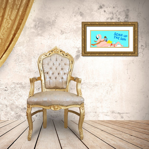 Soak up the Sun Collection D Gold Ornate Wood Framed Art Print with Double Matting by Blanckslate