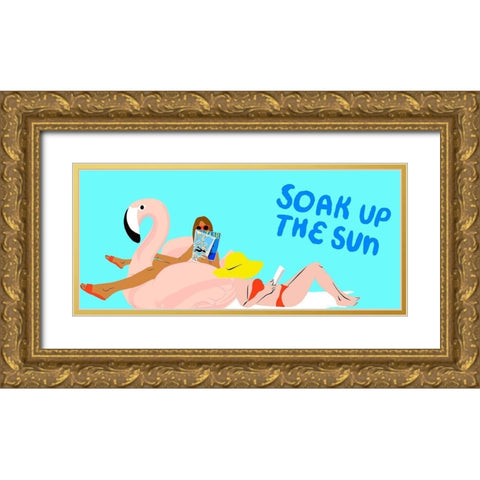 Soak up the Sun Collection D Gold Ornate Wood Framed Art Print with Double Matting by Blanckslate