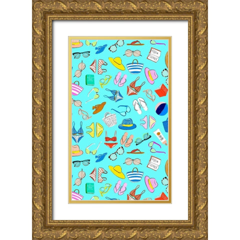 Soak up the Sun Collection E Gold Ornate Wood Framed Art Print with Double Matting by Blanckslate