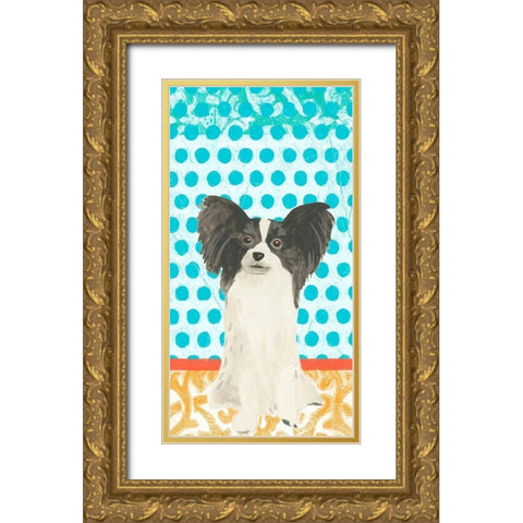 Parlor Pooch Collection B Gold Ornate Wood Framed Art Print with Double Matting by Vess, June Erica