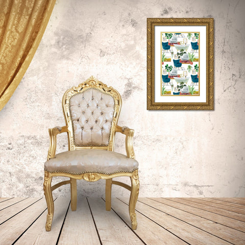 Homebody Collection E Gold Ornate Wood Framed Art Print with Double Matting by Borges, Victoria