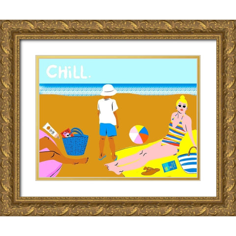 Beachy Keen Collection A Gold Ornate Wood Framed Art Print with Double Matting by Blanckslate
