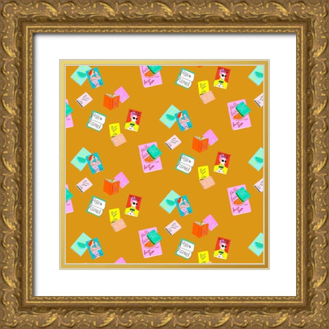 Beachy Keen Collection G Gold Ornate Wood Framed Art Print with Double Matting by Blanckslate