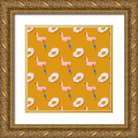 Beachy Keen Collection I Gold Ornate Wood Framed Art Print with Double Matting by Blanckslate