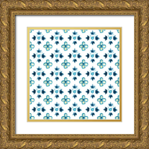 Medallion Medley Collection H Gold Ornate Wood Framed Art Print with Double Matting by Vess, June Erica