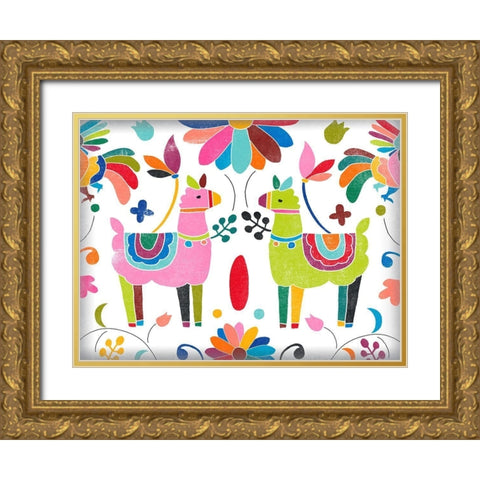 Folklorica Collection A Gold Ornate Wood Framed Art Print with Double Matting by Vess, June Erica