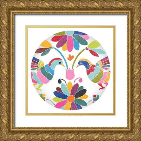 Folklorica Collection C Gold Ornate Wood Framed Art Print with Double Matting by Vess, June Erica