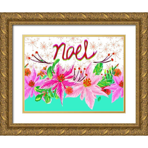 Christmas Foliage Collection A Gold Ornate Wood Framed Art Print with Double Matting by Blanckslate