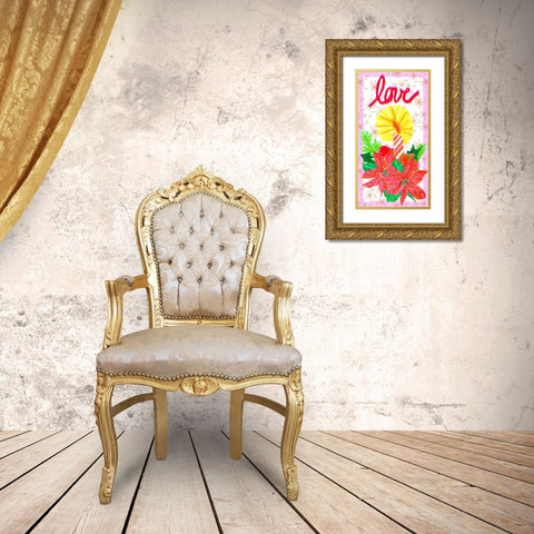 Christmas Foliage Collection B Gold Ornate Wood Framed Art Print with Double Matting by Blanckslate