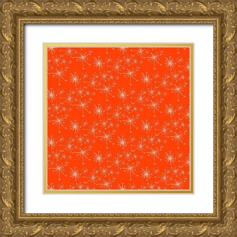 Christmas Foliage Collection H Gold Ornate Wood Framed Art Print with Double Matting by Blanckslate