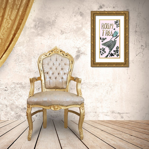 Roam Free Collection B Gold Ornate Wood Framed Art Print with Double Matting by Blanckslate