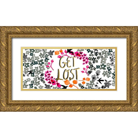 Roam Free Collection D Gold Ornate Wood Framed Art Print with Double Matting by Blanckslate