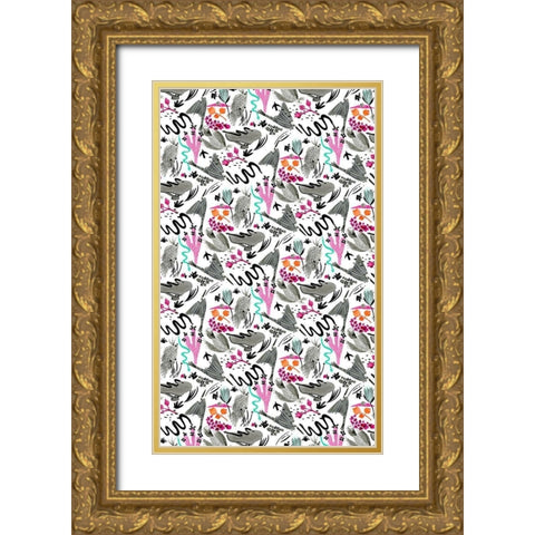 Roam Free Collection E Gold Ornate Wood Framed Art Print with Double Matting by Blanckslate