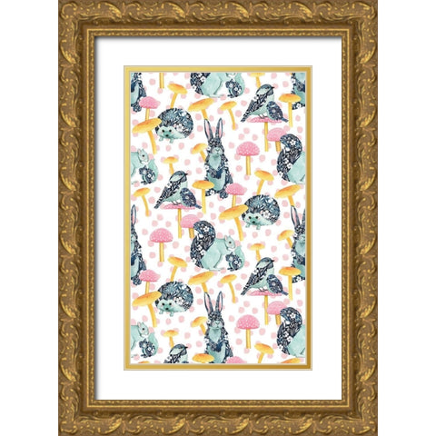 Flower Children Collection E Gold Ornate Wood Framed Art Print with Double Matting by Popp, Grace