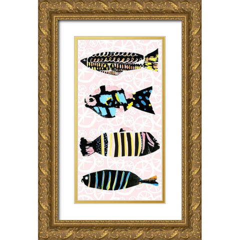 Capri Collection B Gold Ornate Wood Framed Art Print with Double Matting by Blanckslate