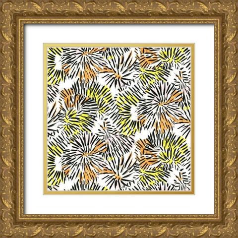 Capri Collection F Gold Ornate Wood Framed Art Print with Double Matting by Blanckslate
