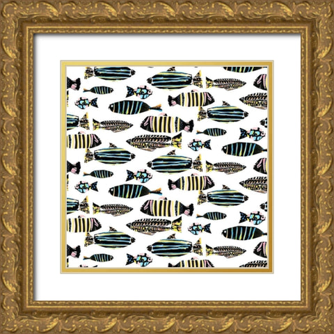 Capri Collection G Gold Ornate Wood Framed Art Print with Double Matting by Blanckslate