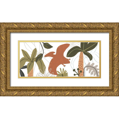 Mighty Dinos Collection D Gold Ornate Wood Framed Art Print with Double Matting by Vess, June Erica