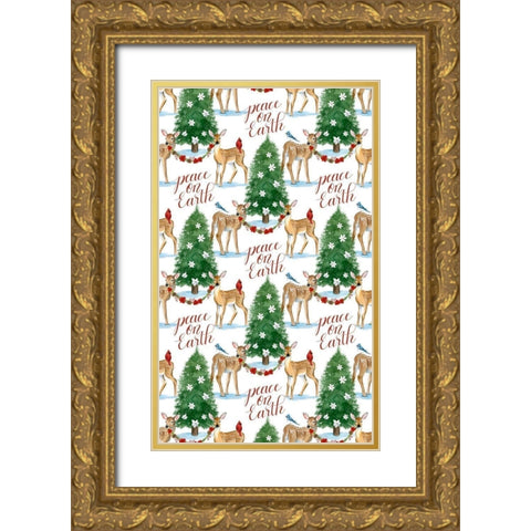 Forest Christmas Collection E Gold Ornate Wood Framed Art Print with Double Matting by Popp, Grace