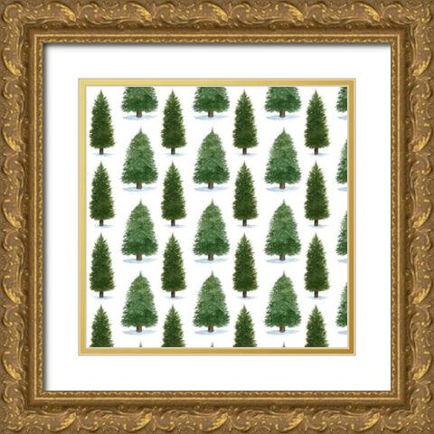 Forest Christmas Collection I Gold Ornate Wood Framed Art Print with Double Matting by Popp, Grace